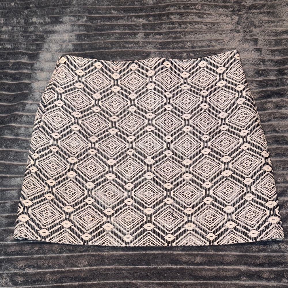 J. Crew Black and White Geometric Skirt